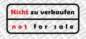 Nicht zu verkaufen - not for sale 2 Farbig