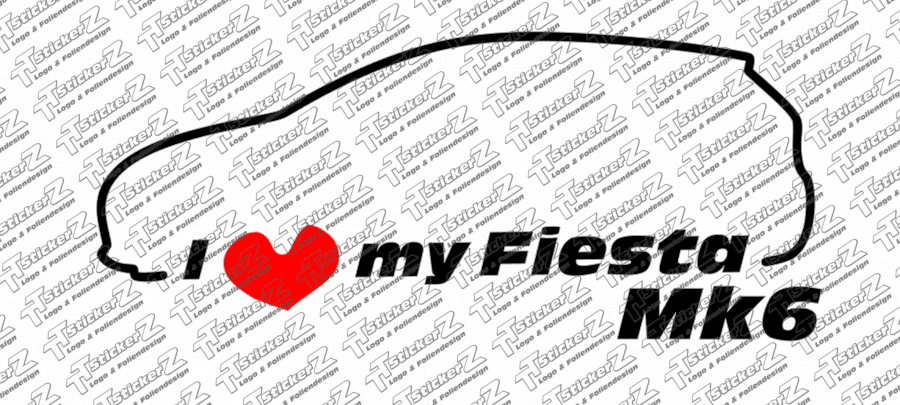 I Love my Fiesta Mk6 - Links - zweifarbig