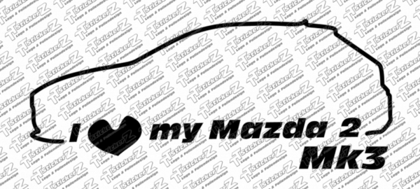 ST00039 I Love my Mazda 2 Mk3 - Links - einfarbig