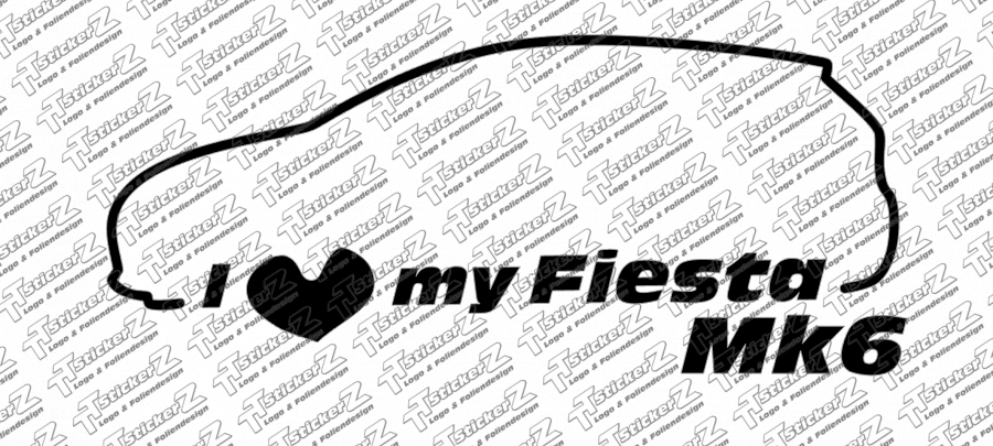 ST00041 I Love my Fiesta Mk6 - Links - einfarbig