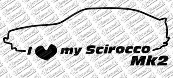 ST00044 I Love my Scirocco Mk2 - Links - einfarbig