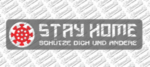 Stay home - schüptze dich und andere mehrfarbig aufkleber