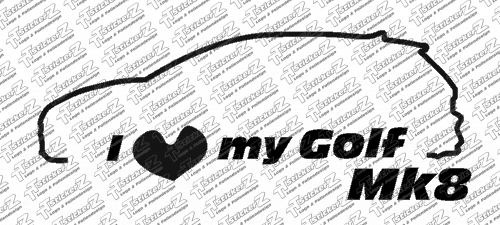 I Love my Golf Mk8 - einfarbig