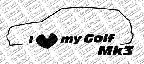 i love my golf mk3 einfarbig